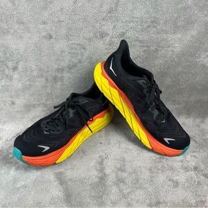 Hoka One One Arahi 6 Black Orange Flame Athletic Running Shoes Men's 10D RARE